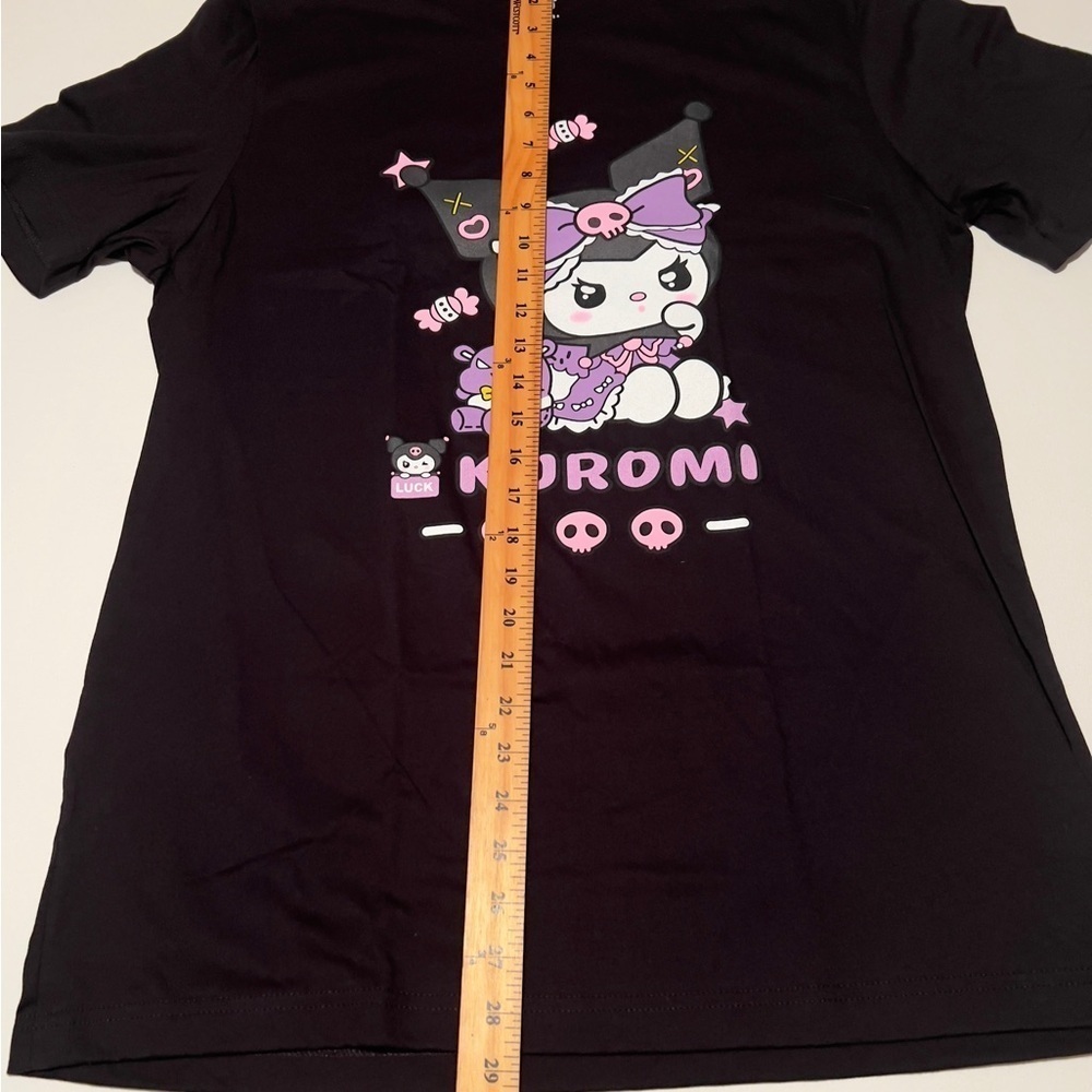 NWOT Sanrio Kuromi T-Shirt Jiraikei GAL Fashion Black Size Large - Picture 2 of 4